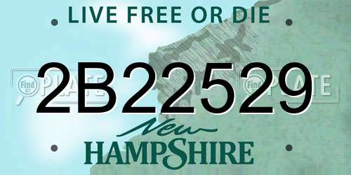 2B22529 New Hampshire License Plate
