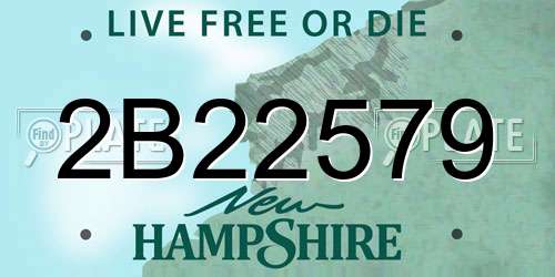 2B22579 New Hampshire License Plate