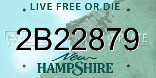 2B22879 New Hampshire License Plate