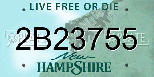 2B23755 New Hampshire License Plate