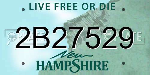 2B27529 New Hampshire License Plate