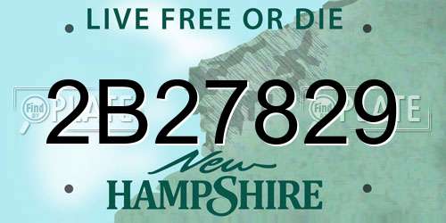 2B27829 New Hampshire License Plate
