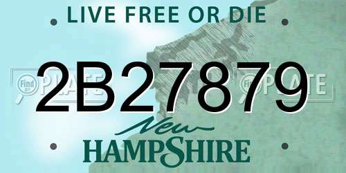 2B27879 New Hampshire License Plate