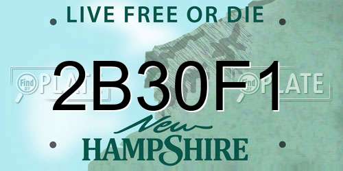 2B30F1 New Hampshire License Plate