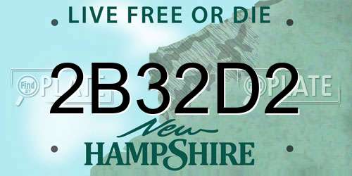 2B32D2 New Hampshire License Plate