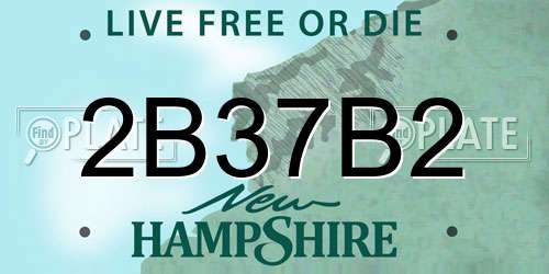 2B37B2 New Hampshire License Plate