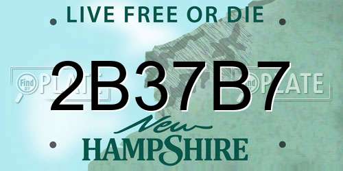 2B37B7 New Hampshire License Plate