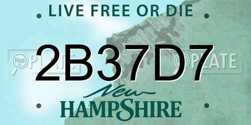 2B37D7 New Hampshire License Plate