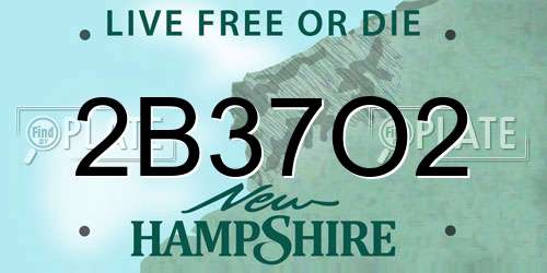 2B37O2 New Hampshire License Plate