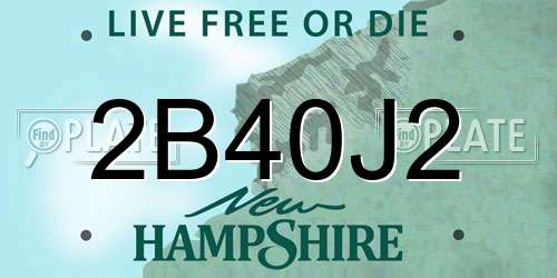 2B40J2 New Hampshire License Plate