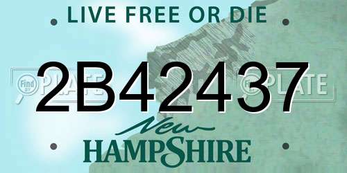 2B42437 New Hampshire License Plate