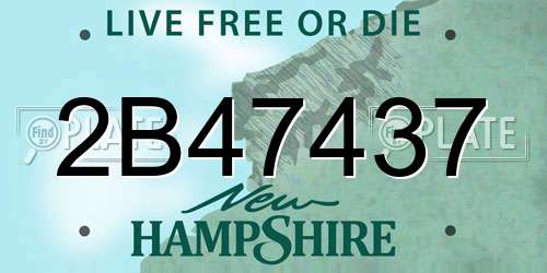 2B47437 New Hampshire License Plate