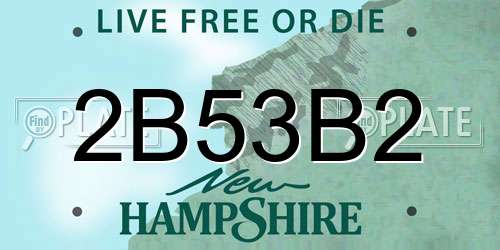 2B53B2 New Hampshire License Plate