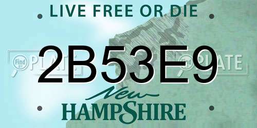 2B53E9 New Hampshire License Plate