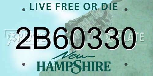 2B60330 New Hampshire License Plate