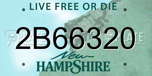 2B66320 New Hampshire License Plate