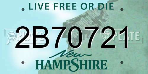 2B70721 New Hampshire License Plate