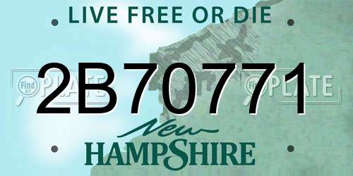 2B70771 New Hampshire License Plate