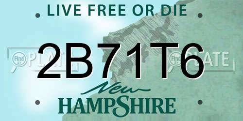 2B71T6 New Hampshire License Plate