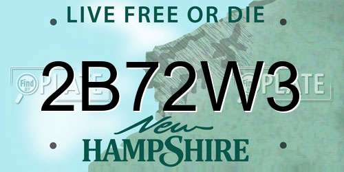 2B72W3 New Hampshire License Plate