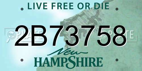 2B73758 New Hampshire License Plate