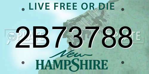 2B73788 New Hampshire License Plate