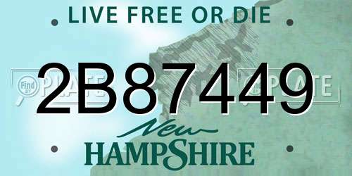 2B87449 New Hampshire License Plate