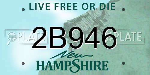 2B946 New Hampshire License Plate