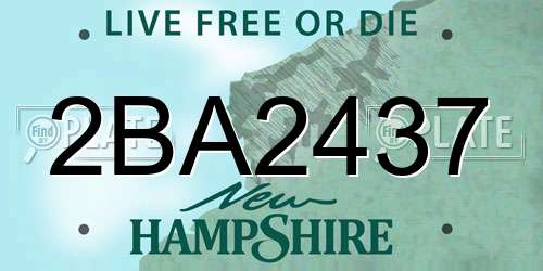 2BA2437 New Hampshire License Plate