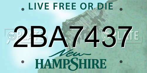 2BA7437 New Hampshire License Plate