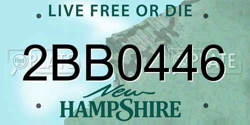 2BB0446 New Hampshire License Plate