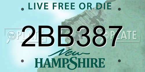 2BB387 New Hampshire License Plate
