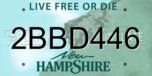 2BBD446 New Hampshire License Plate