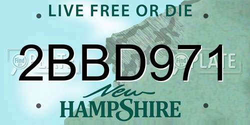 2BBD971 New Hampshire License Plate