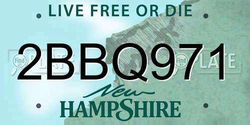 2BBQ971 New Hampshire License Plate