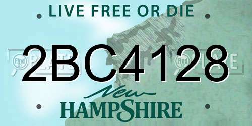 2BC4128 New Hampshire License Plate