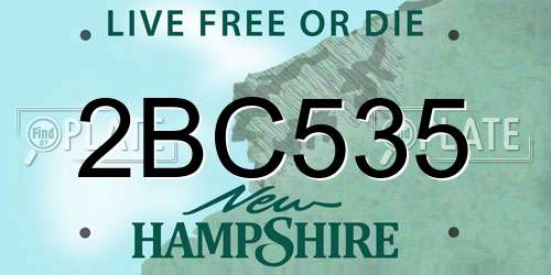 2BC535 New Hampshire License Plate