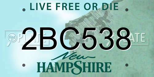 2BC538 New Hampshire License Plate