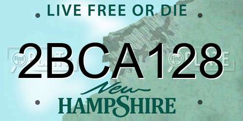 2BCA128 New Hampshire License Plate