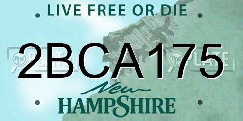 2BCA175 New Hampshire License Plate