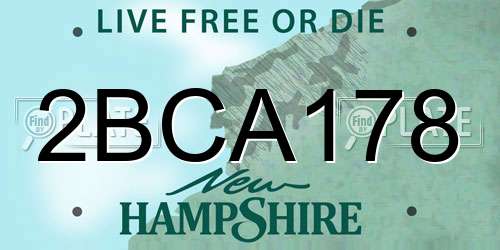 2BCA178 New Hampshire License Plate
