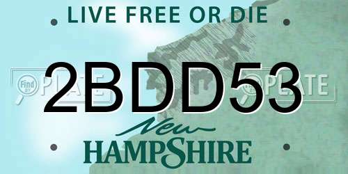 2BDD53 New Hampshire License Plate