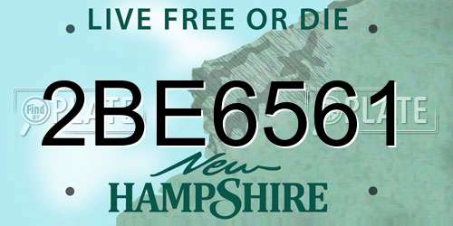 2BE6561 New Hampshire License Plate
