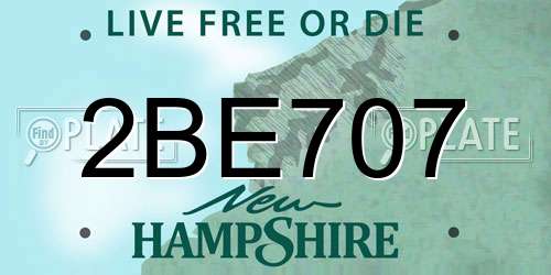 2BE707 New Hampshire License Plate