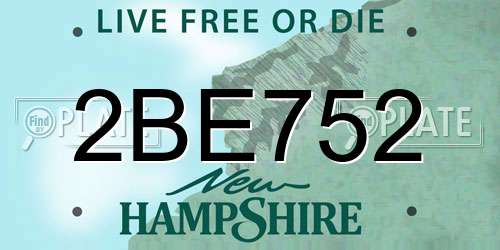 2BE752 New Hampshire License Plate