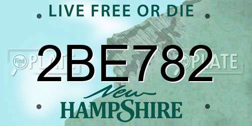 2BE782 New Hampshire License Plate