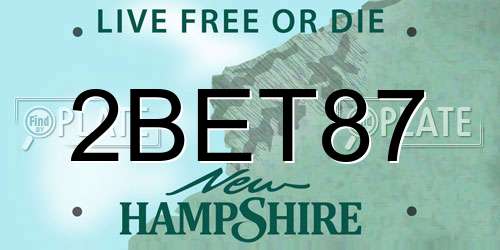 2BET87 New Hampshire License Plate
