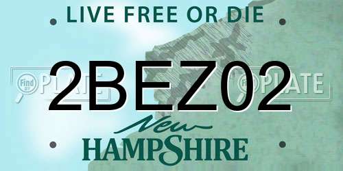 2BEZ02 New Hampshire License Plate