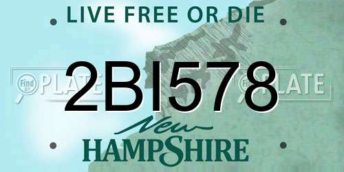 2BI578 New Hampshire License Plate