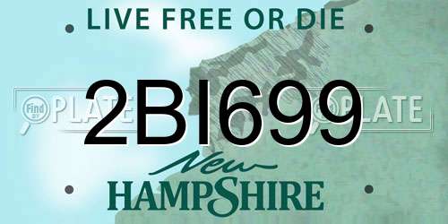 2BI699 New Hampshire License Plate